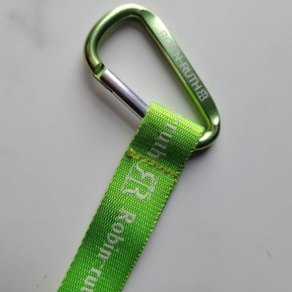 Designer Robin Ruth NEW YORK Neon Green Carabiner Snap Clip Hook Keychain - Picture 3 of 3